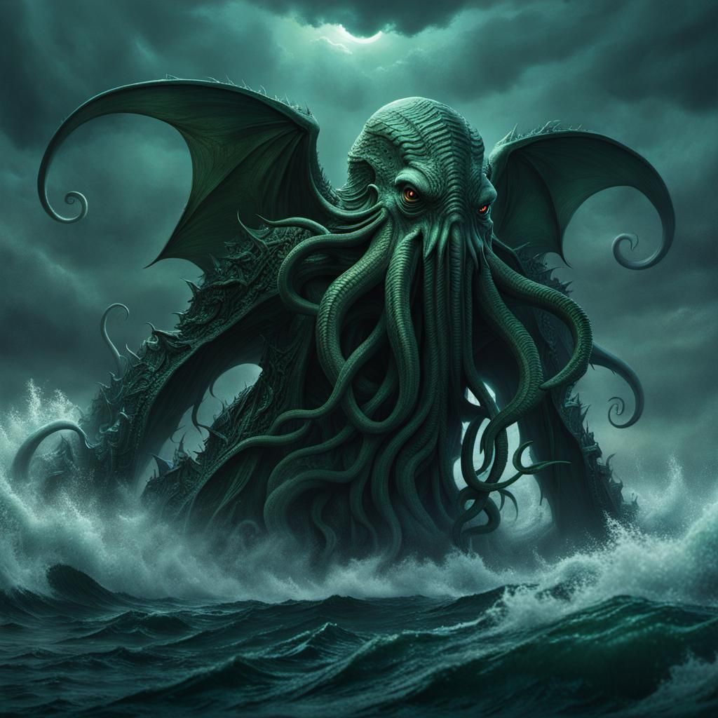 Cthulhu's Terror: A Lovecraftian Matte Painting