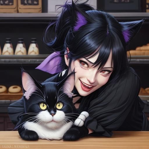 Jiji the Black Cat in Bakery, Studio Ghibli Style