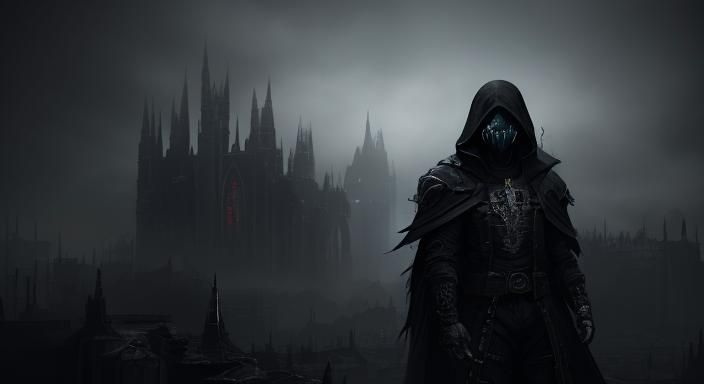 Wanted Alien Fugitive in Dark Cyberpunk Cityscape