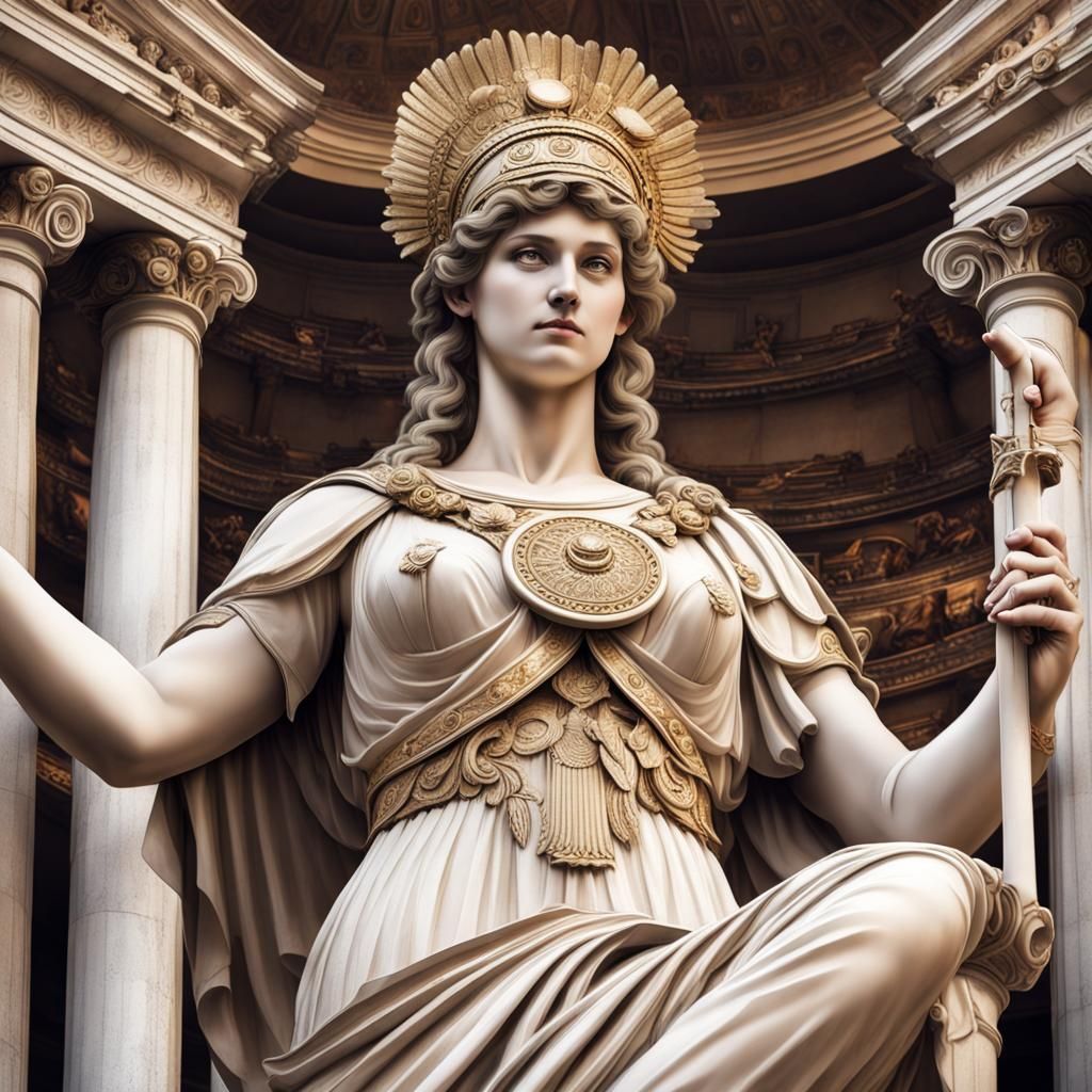 Sacred Sculpture of Athena, Goddess of Wisdom