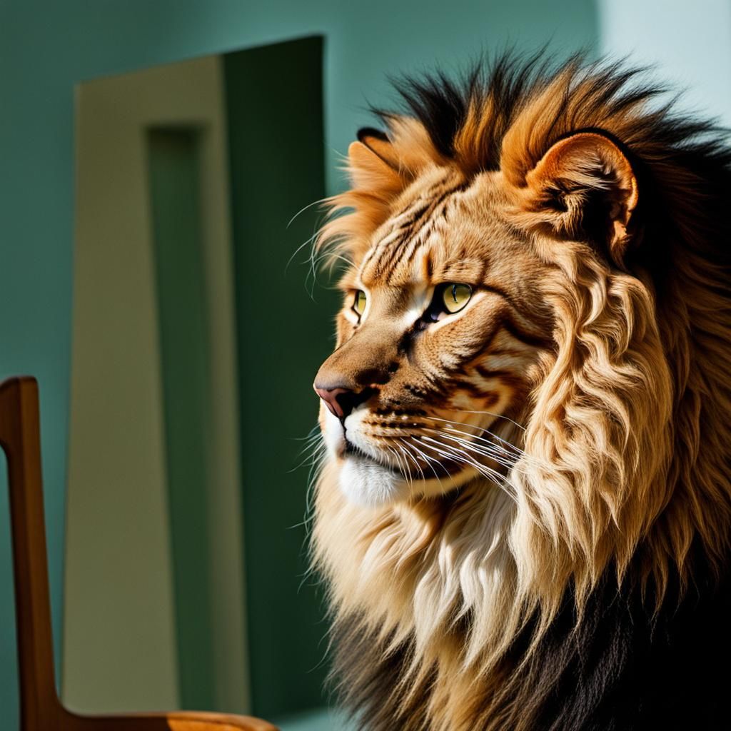 Cat's Reflection: Seeing Inner Lion