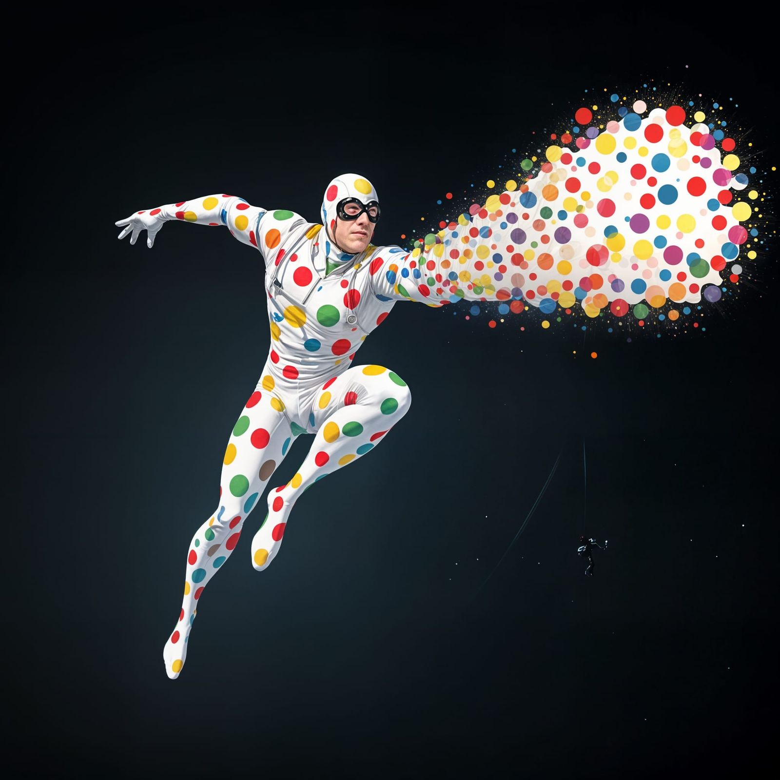 Polka-Dot Man in Comic Book Art Style