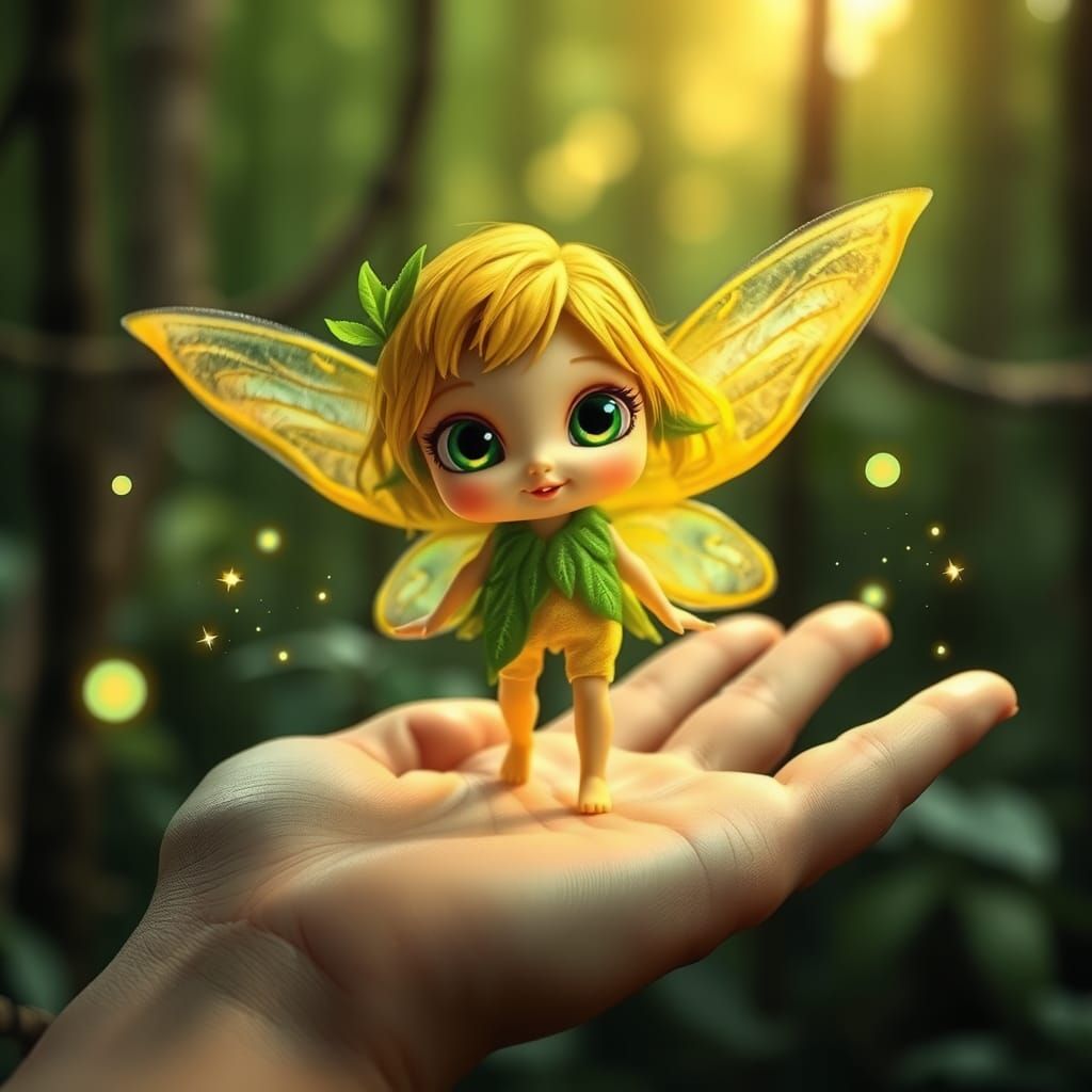 Adorable Fairy in Enchanted Forest
