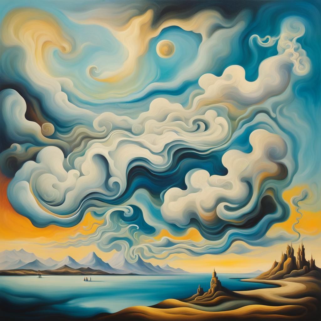 Surreal Cloudscape Inspired by Salvador Dali