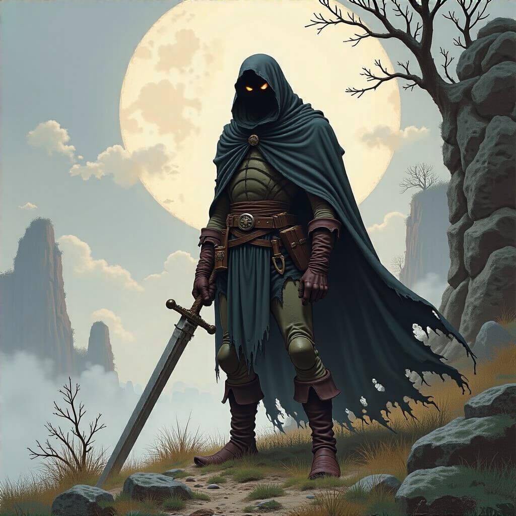 Grimdark Fantasy Warrior in Battle