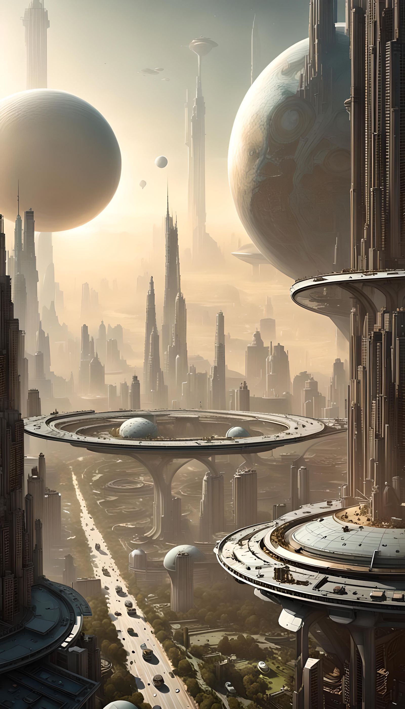 Futuristic Domed City on a Colonized Planet