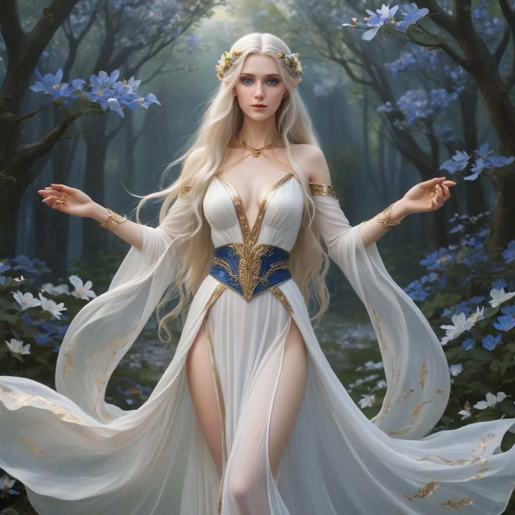 Elegant Elf Maiden in Lothlorien