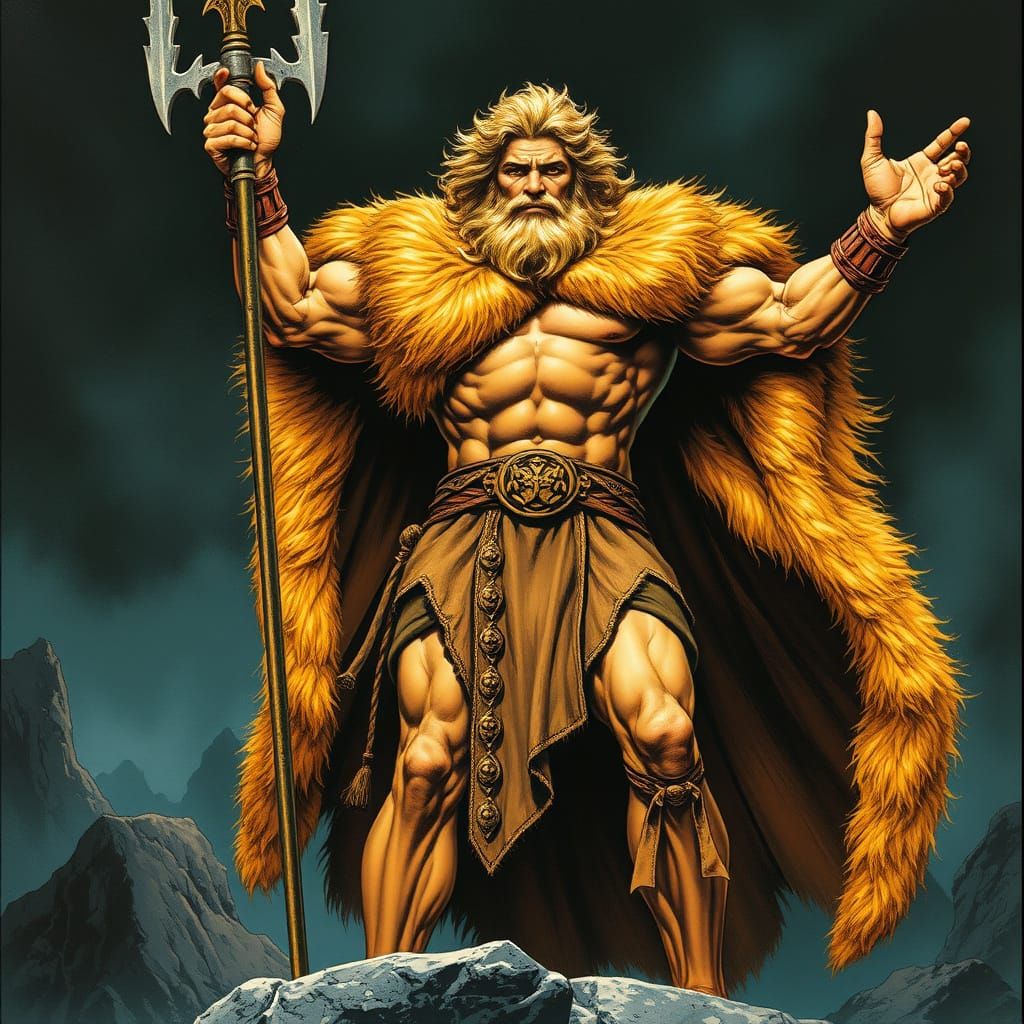 Mighty Greek Demigod in Lion Fur Cloak