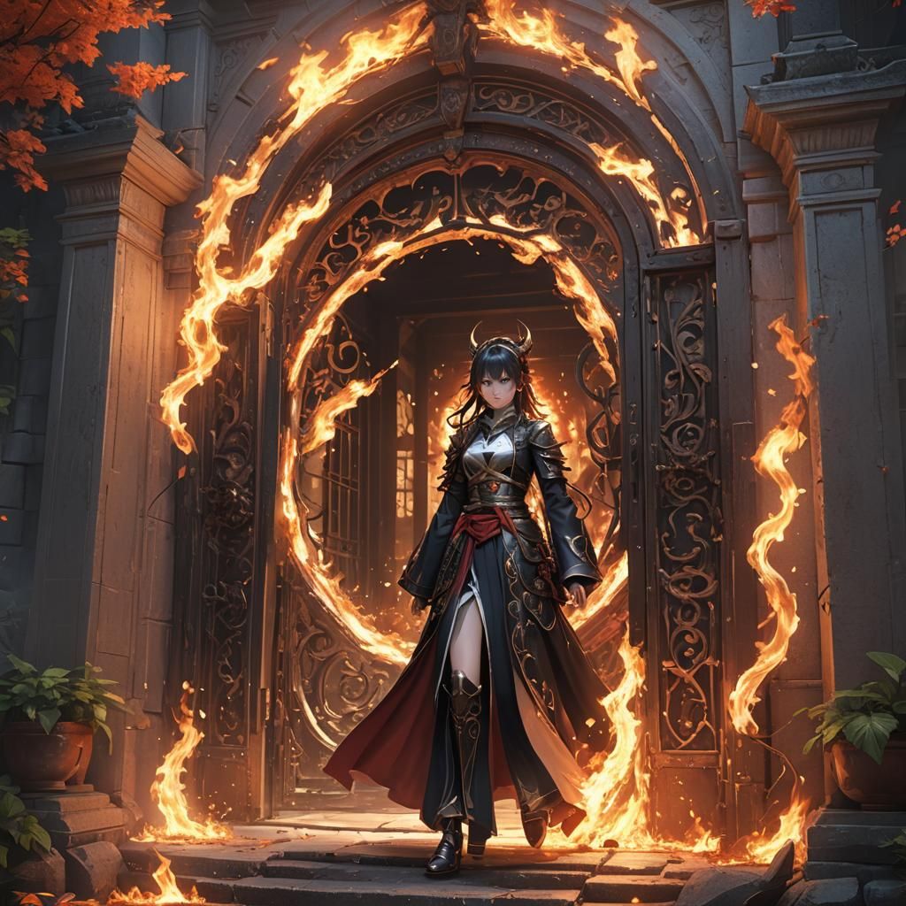 Hell and Paradise Door in Anime Style