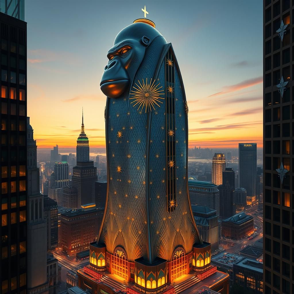 Art Deco Gorilla Skyscraper in Metropolis