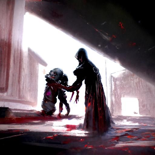 Sinister Mother's Love in Dark Fantasy Style