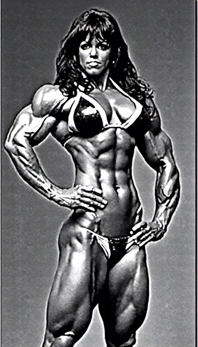 Female Bodybuilder in Anime Style Visuals