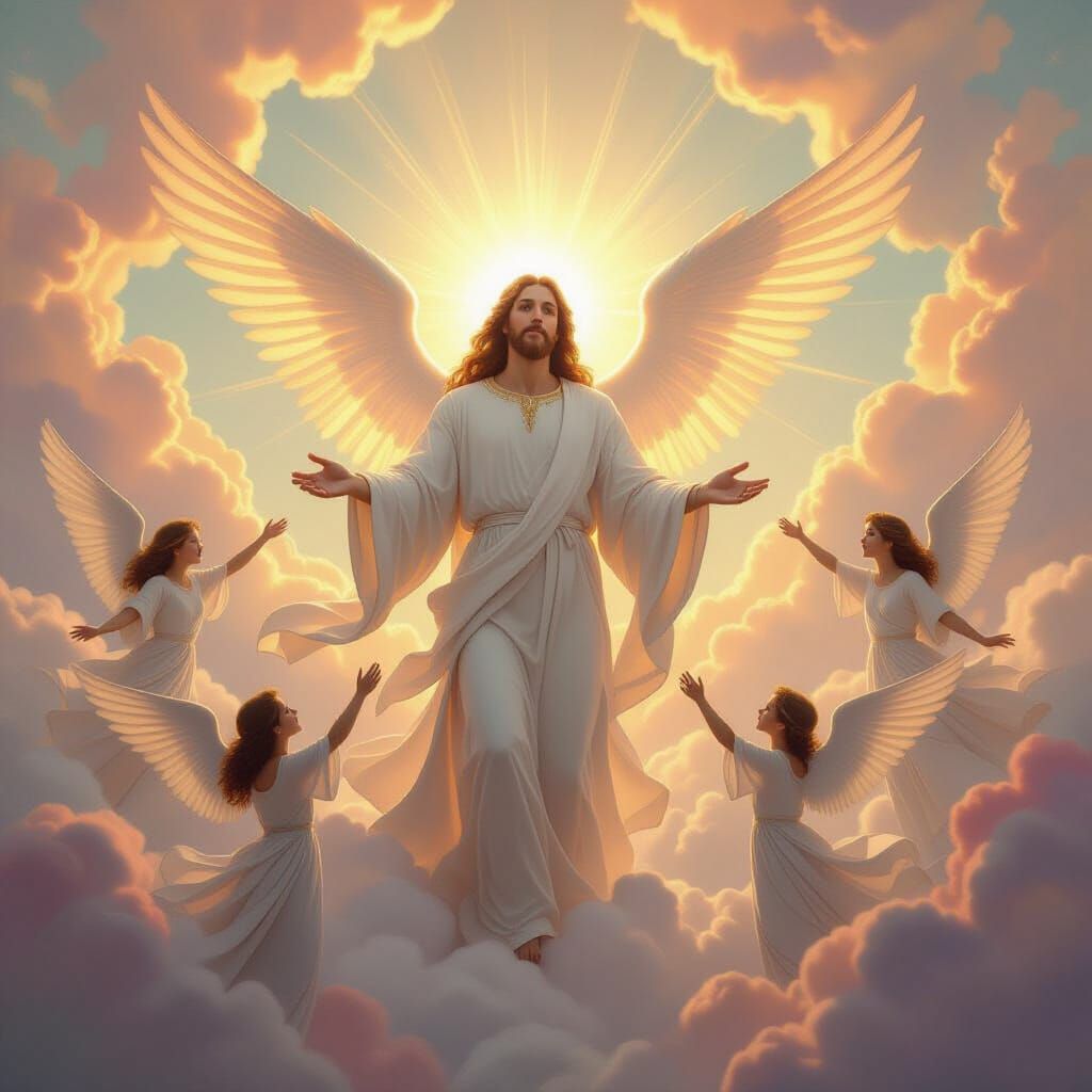 God and Angels Watching Over the World in Renaissance Style