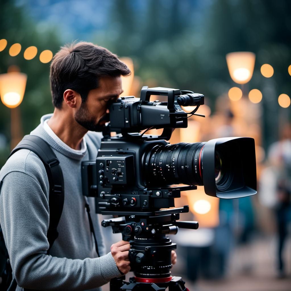 Director Filming Romantic Movie: Professional Photography