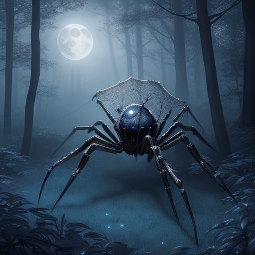 And this slow spider which creepeth in the moonlight, and th...