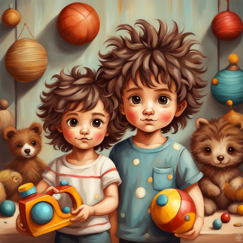 Children Playing: A Naive 3D Painting