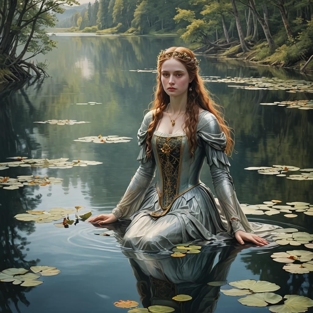 Mystical Lady Emerges from the Lake