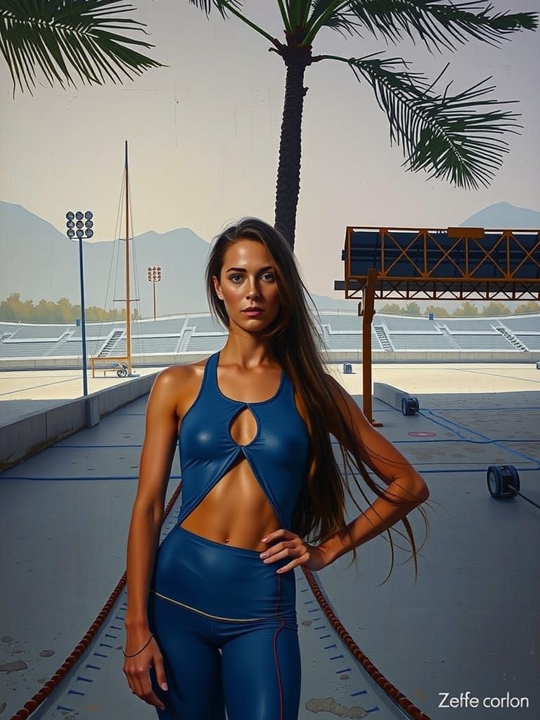 Classical Athlete in Motion: Toned Calves and Poised Strengt...