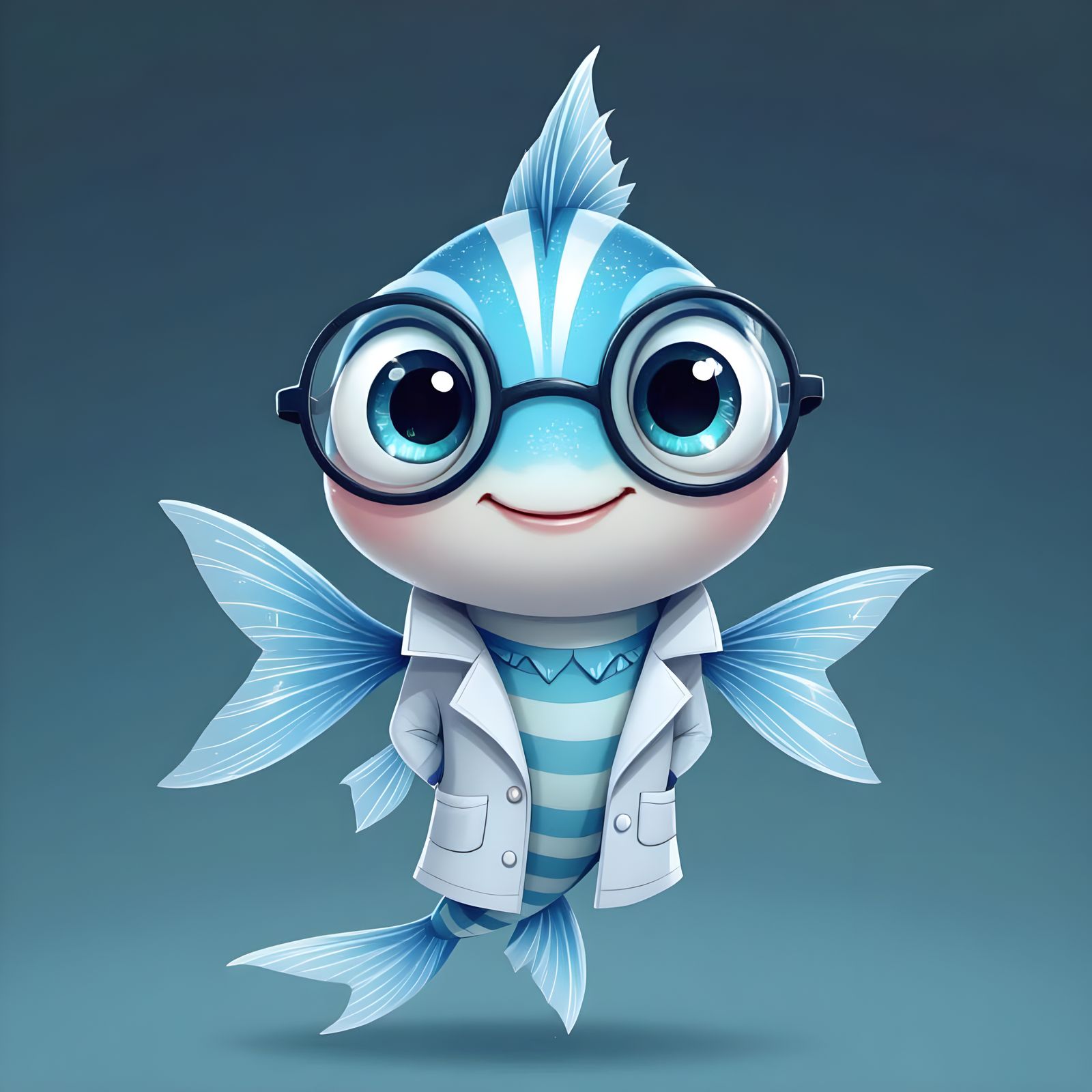 Cartoon Zebrafish Mascot Named Shifan in Digital Art Style