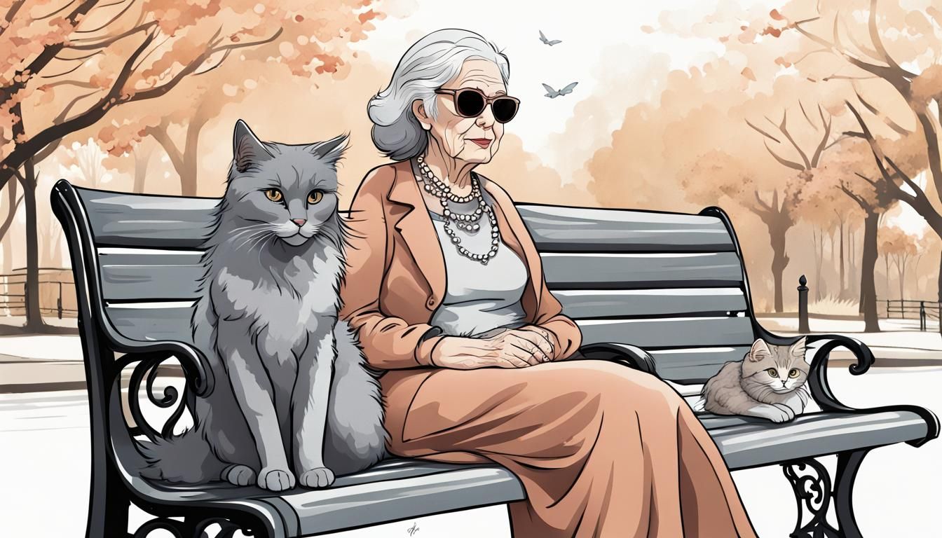 GRANNY COOL AND HER CATS 20