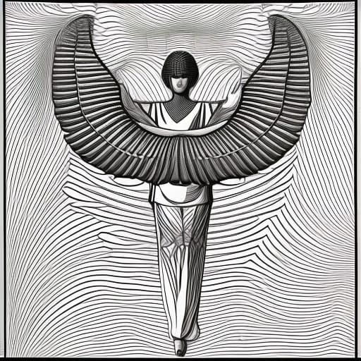 Winged Centaur Flying Above City, in Fantasy Art Style