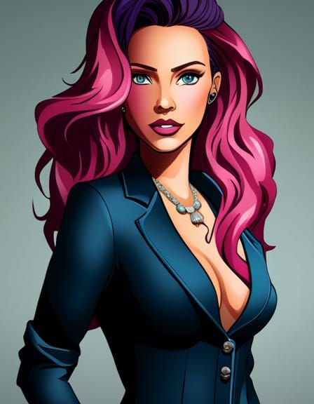 Vibrant Portrait with Dynamic Lighting in Digital Art Style