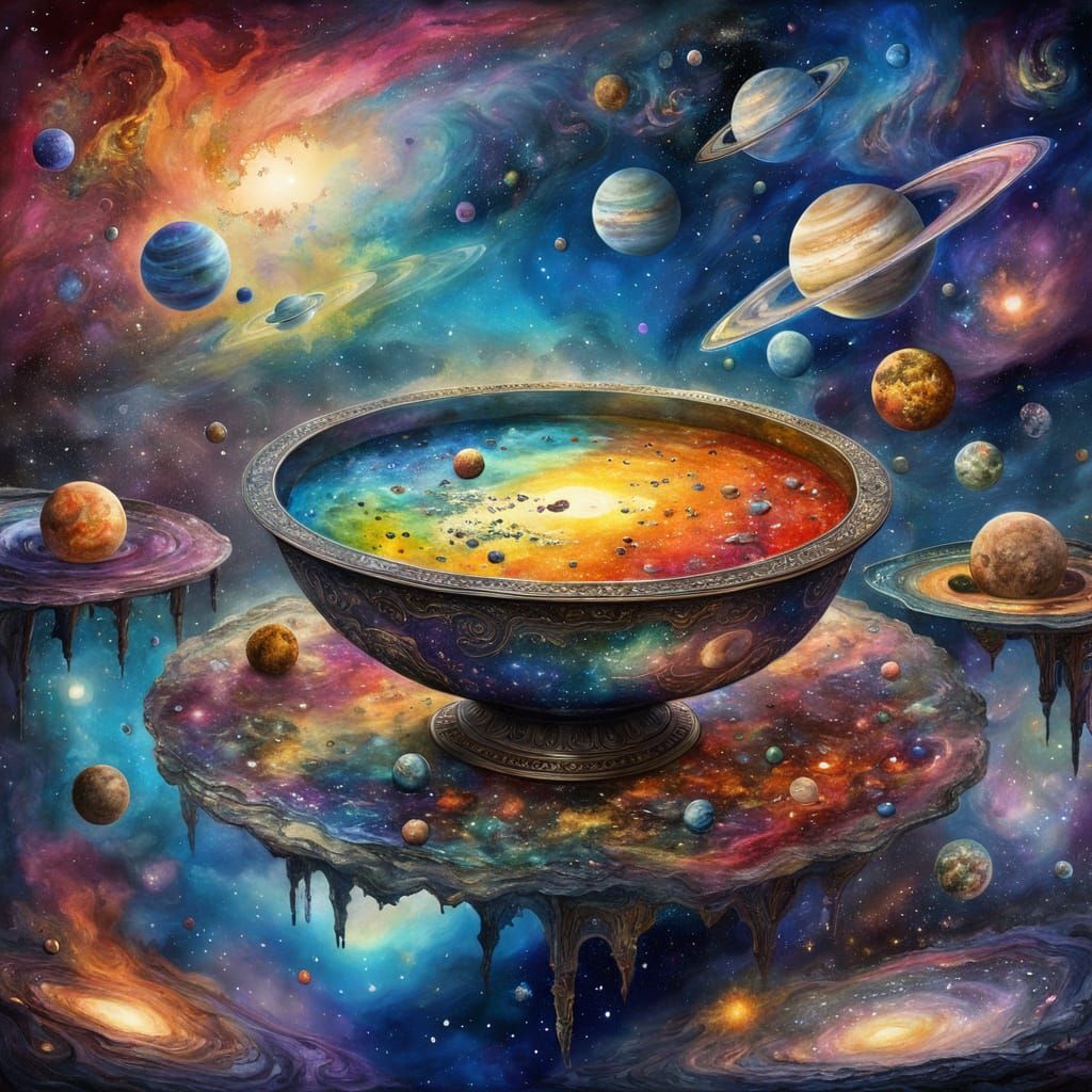 Primordial Soup: Watercolour Galaxy Dish