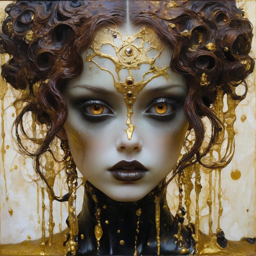 Diabolical Figure in Encaustic Wax Art