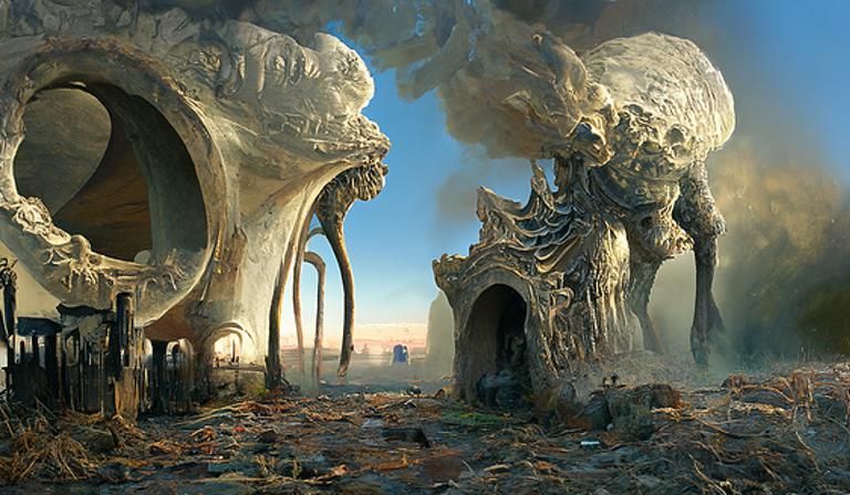 Alien Monster Factory in Art Deco Style