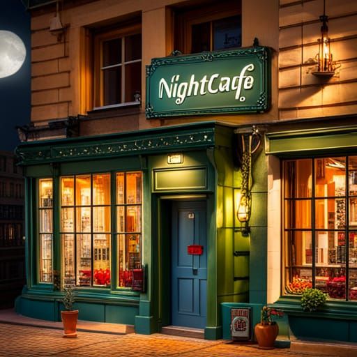 Cozy Teashop at Night with Intricate Details
