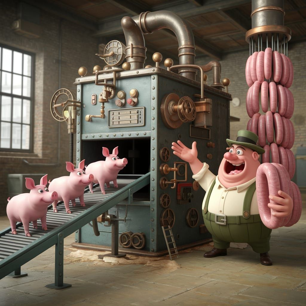 Steampunk Sausage Factory in Action
