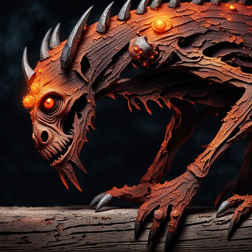 Grotesque Nail Creature in Dark Fantasy Setting