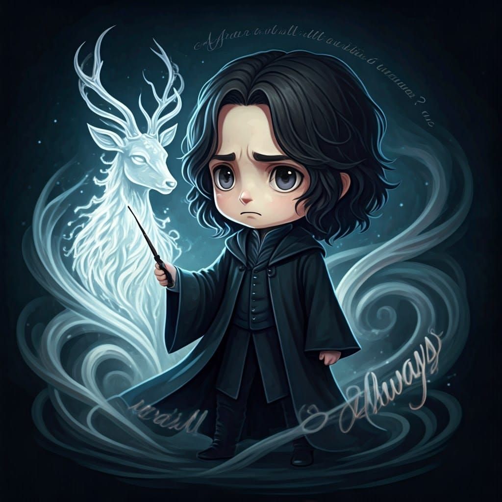 Chibi Severus Snape Summons Doe Patronus