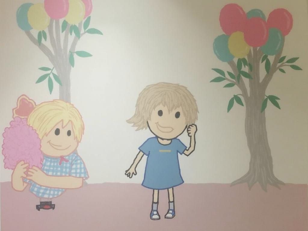 Girl in Cubist Pixel Art Landscape