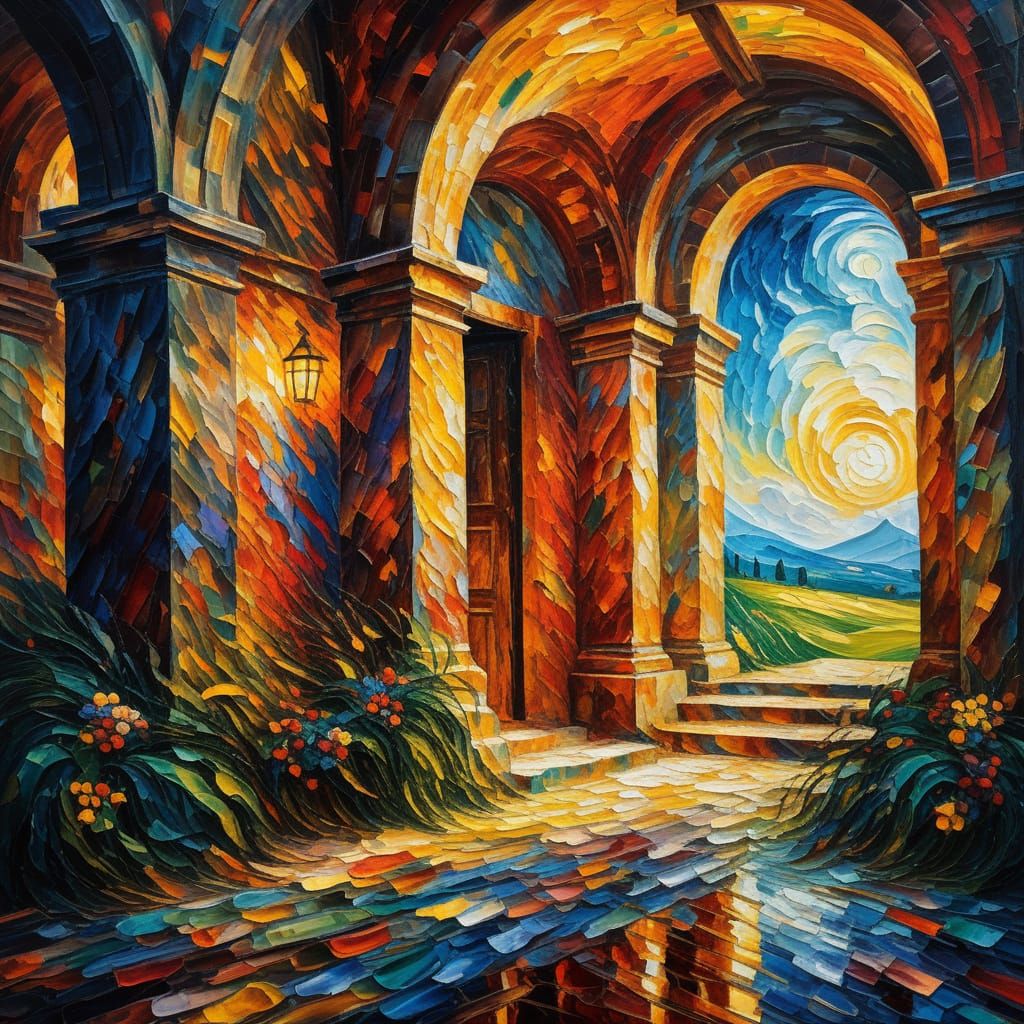 Expressionist Biblical Scene With Dynamic Brushstrokes