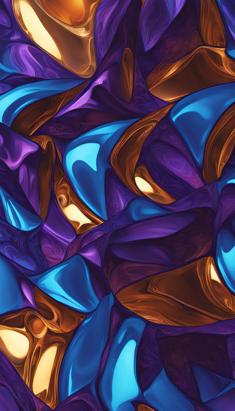 Impossible Geometric Fractals in Abstract Expressionism Styl...