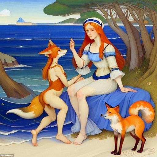 Foxes' Seaside Adventure: An Illustration
