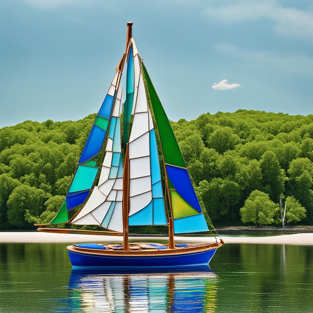 Glass Sailboat Sculpture on Chesapeake Bay