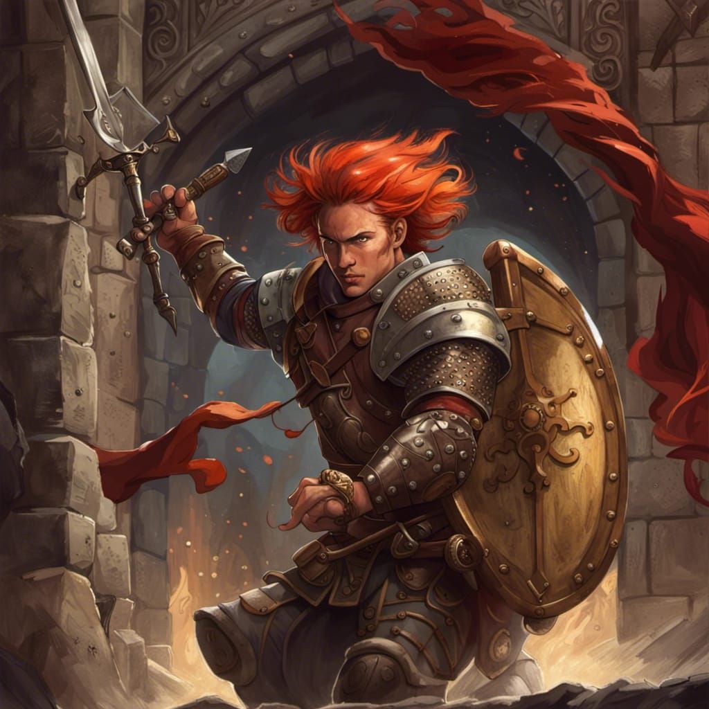 Brave Squire Leaping into Battle