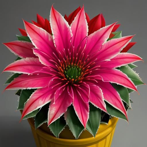 Blooming Thanksgiving Cactus in AI Generated Image