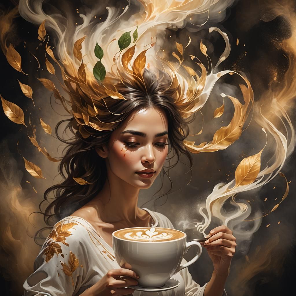 Latte Art: Dancing Woman in Steaming Coffee