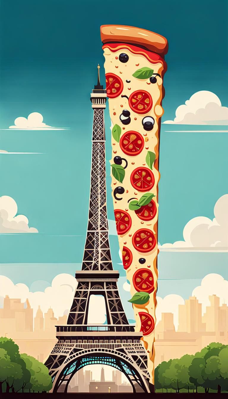 Skyscraper Pizza Slice in Paris, France