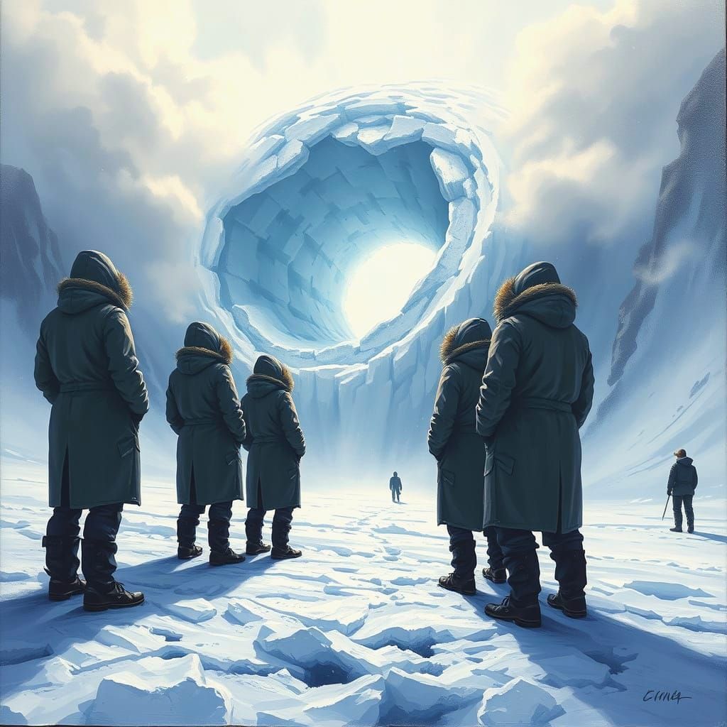 Colossal Ice Vortex Dominates Winter Landscape