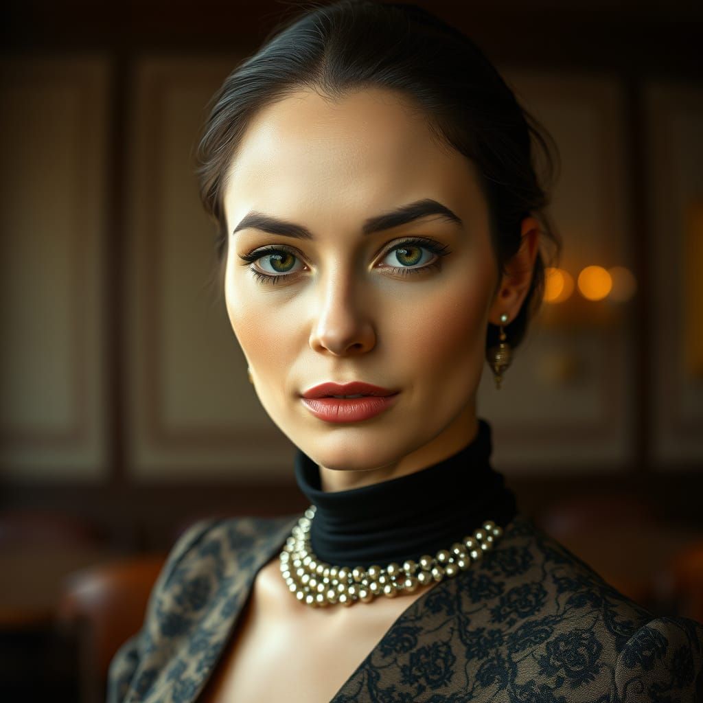 Elegant Woman's Portrait in Photorealistic Detail