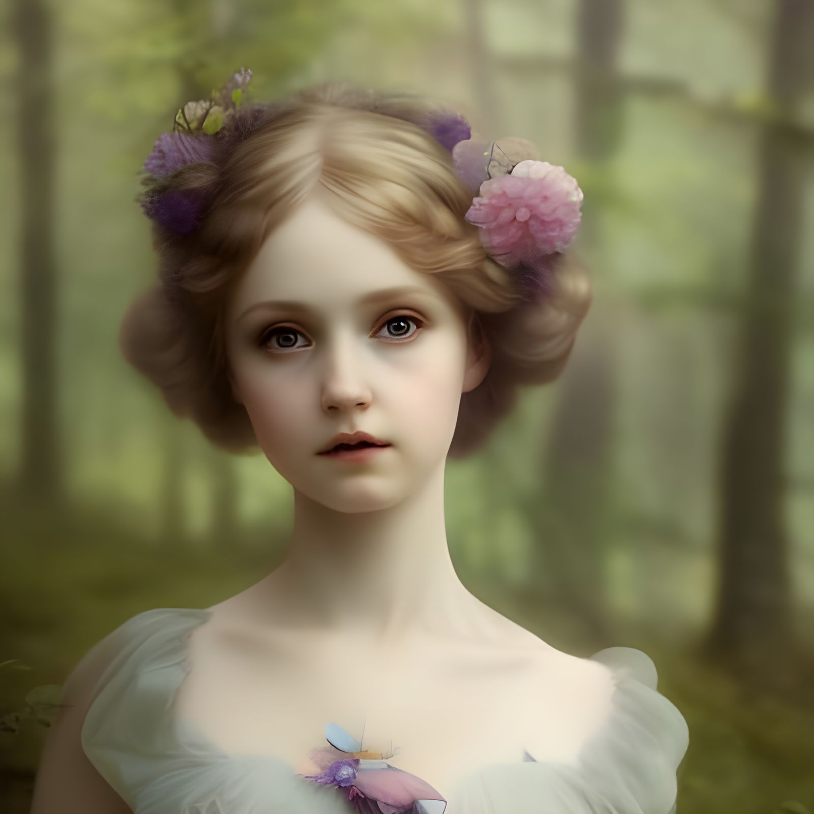 Ethereal Porcelain Doll Fairy Portrait