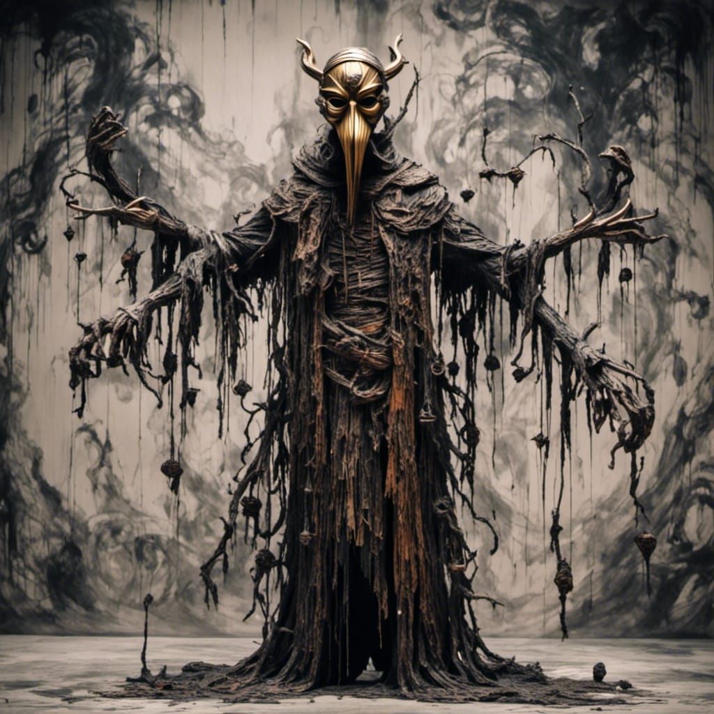 Scrooge McDuck in Thriller Fantasy with Wood Mask