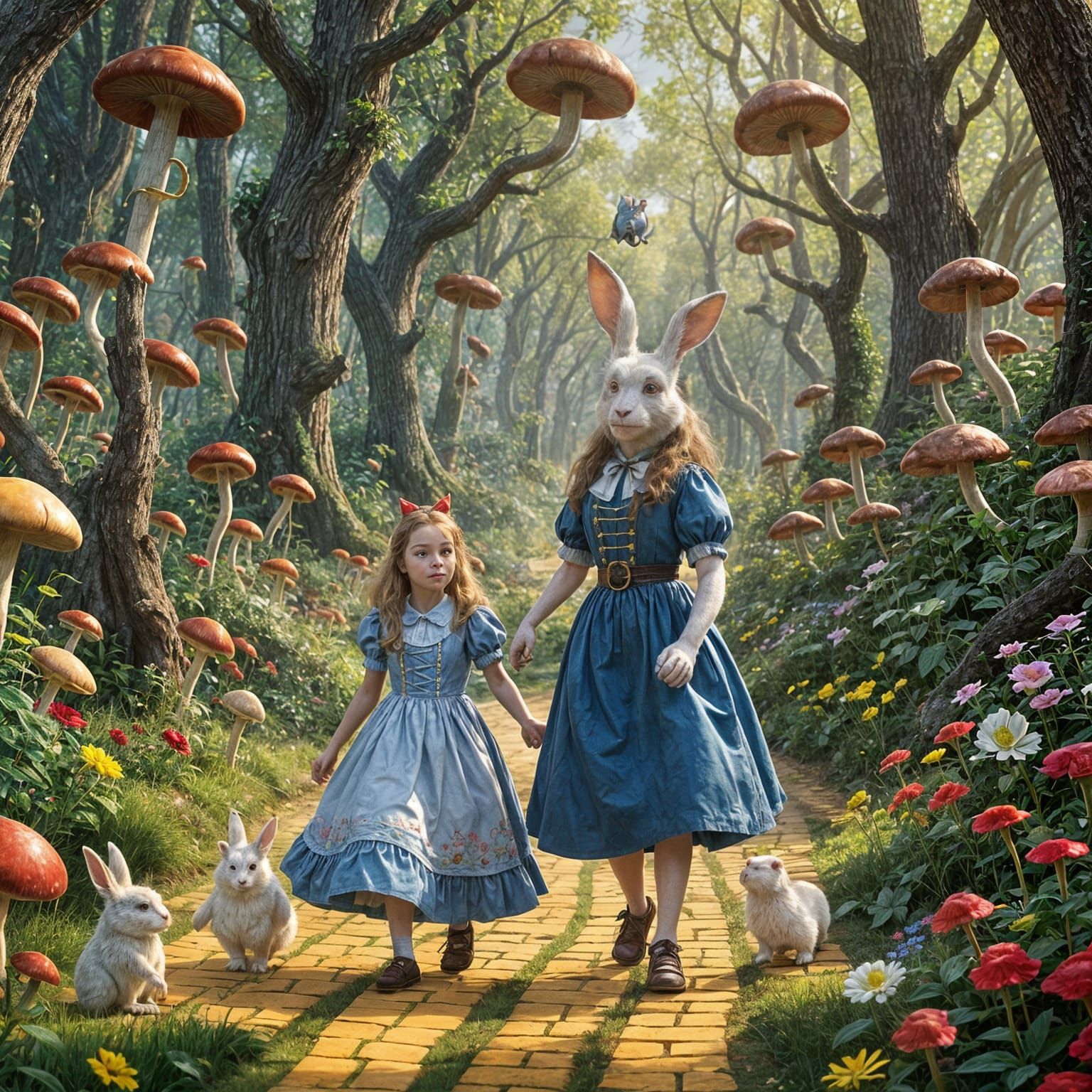 Alice, Dorothy, and the Yellow Brick Road in 3D