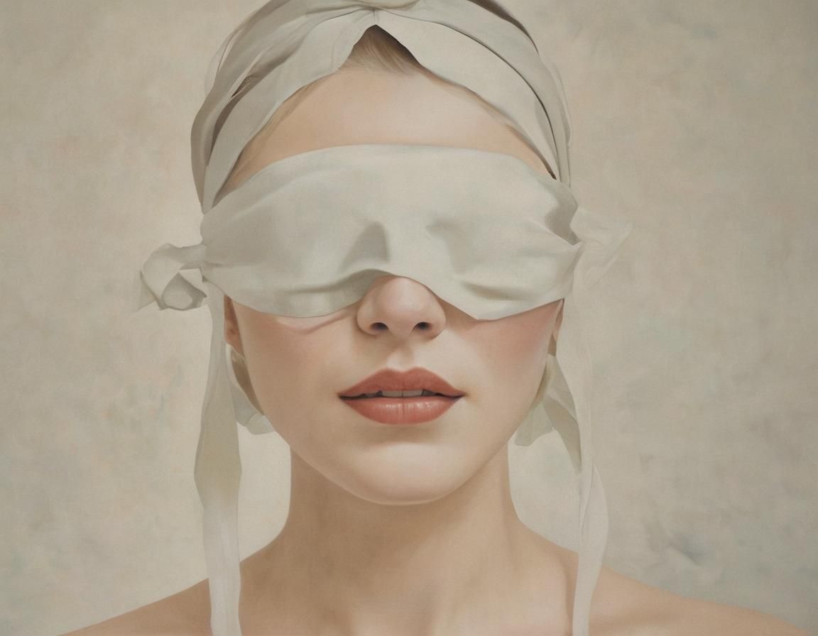 Blindfold Bride in a Vibrant O'Keefe Aesthetic