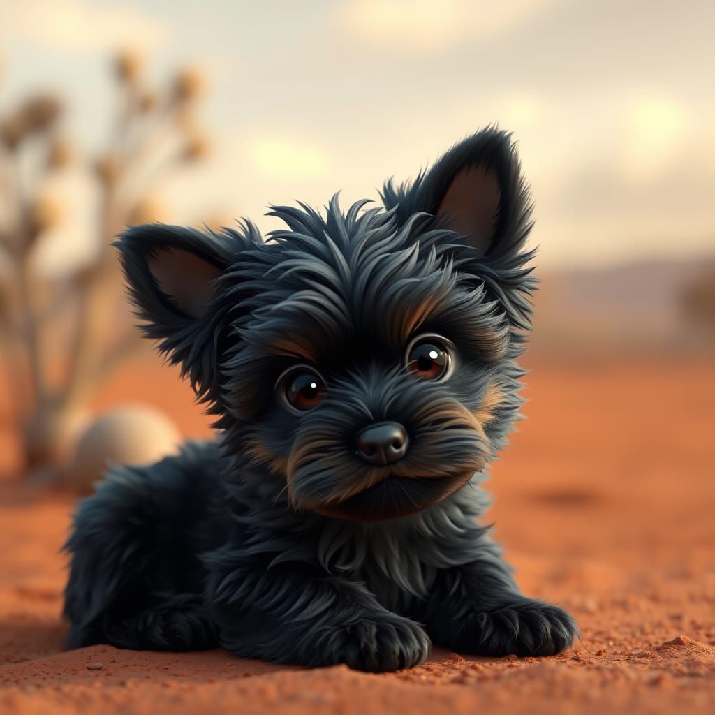 Whimsical Anime-Inspired Yorkshire Terrier Puppy in Australi...