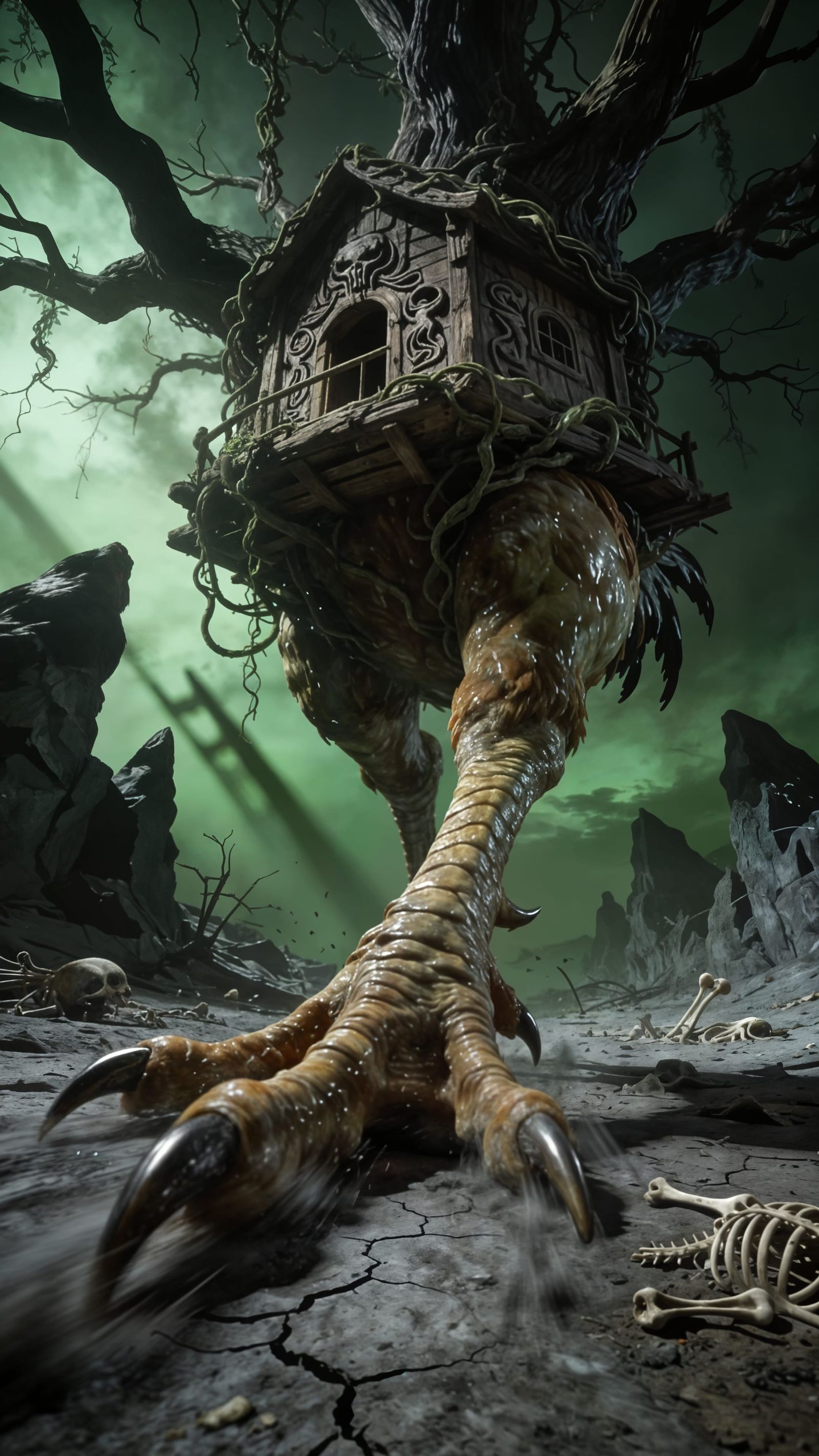 Baba Yaga's House on a Forest Path